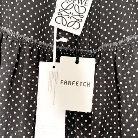 LOEWE POLKA DOT MIDI PLEATED SKIRT SZ 38 - Picture 4 of 6